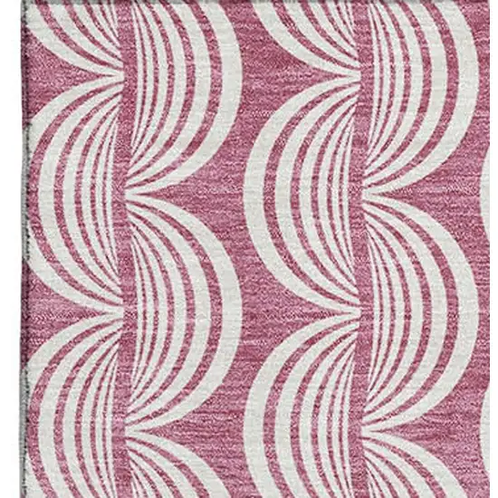 Blush And Ivory Ogee Washable Area Rug With UV Protection Photo 3