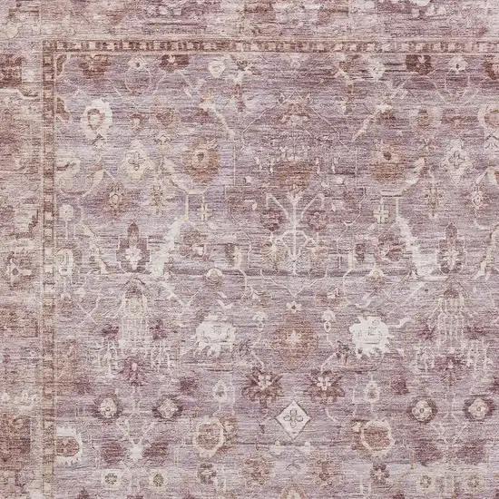 Blush And Ivory Oriental Washable Area Rug With UV Protection Photo 2