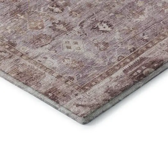 Blush And Ivory Oriental Washable Area Rug With UV Protection Photo 7