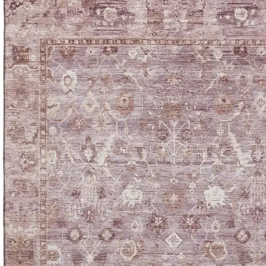 Blush And Ivory Oriental Washable Area Rug With UV Protection Photo 2