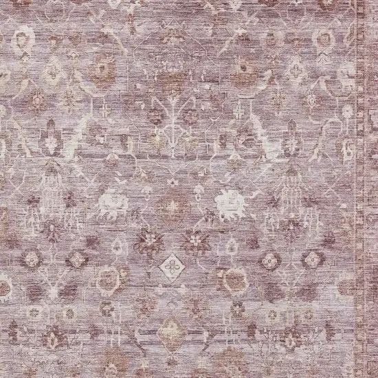 Blush And Ivory Oriental Washable Area Rug With UV Protection Photo 2