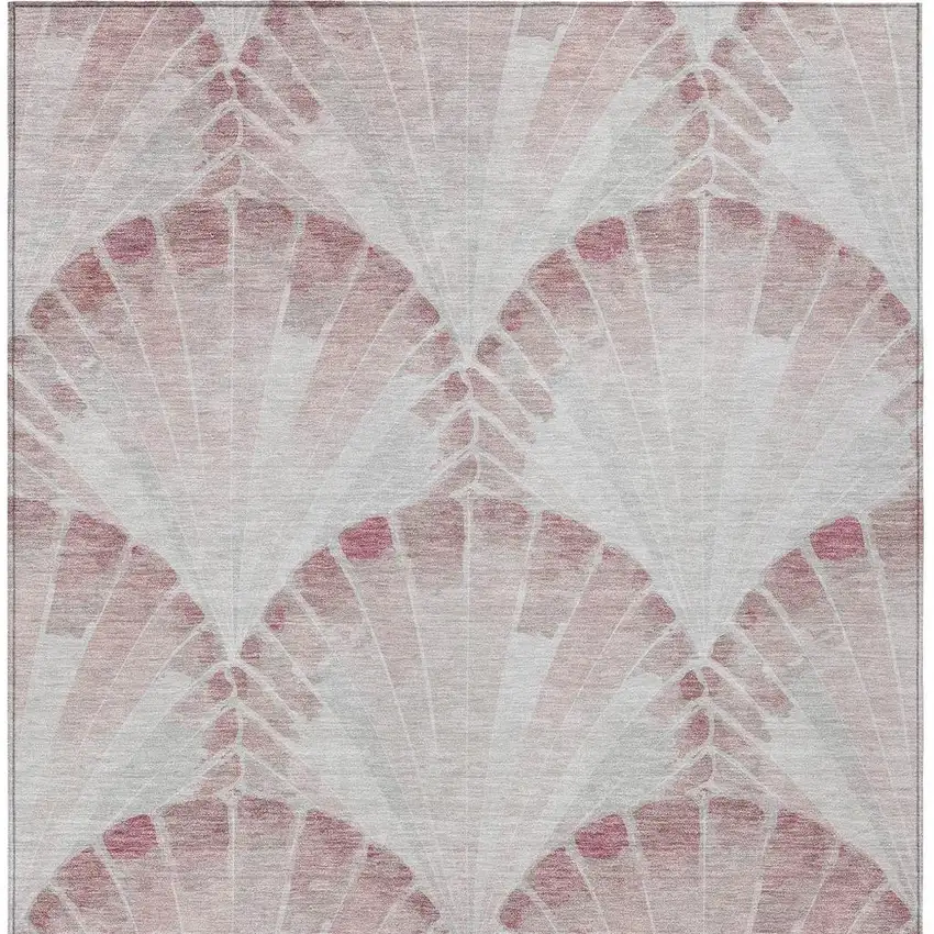 Blush And Ivory Seashell Washable Indoor Outdoor Area Rug Photo 3