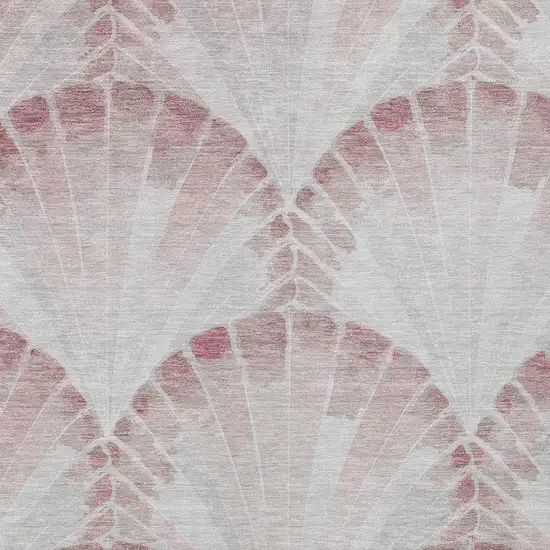 Blush And Ivory Seashell Washable Indoor Outdoor Area Rug Photo 2