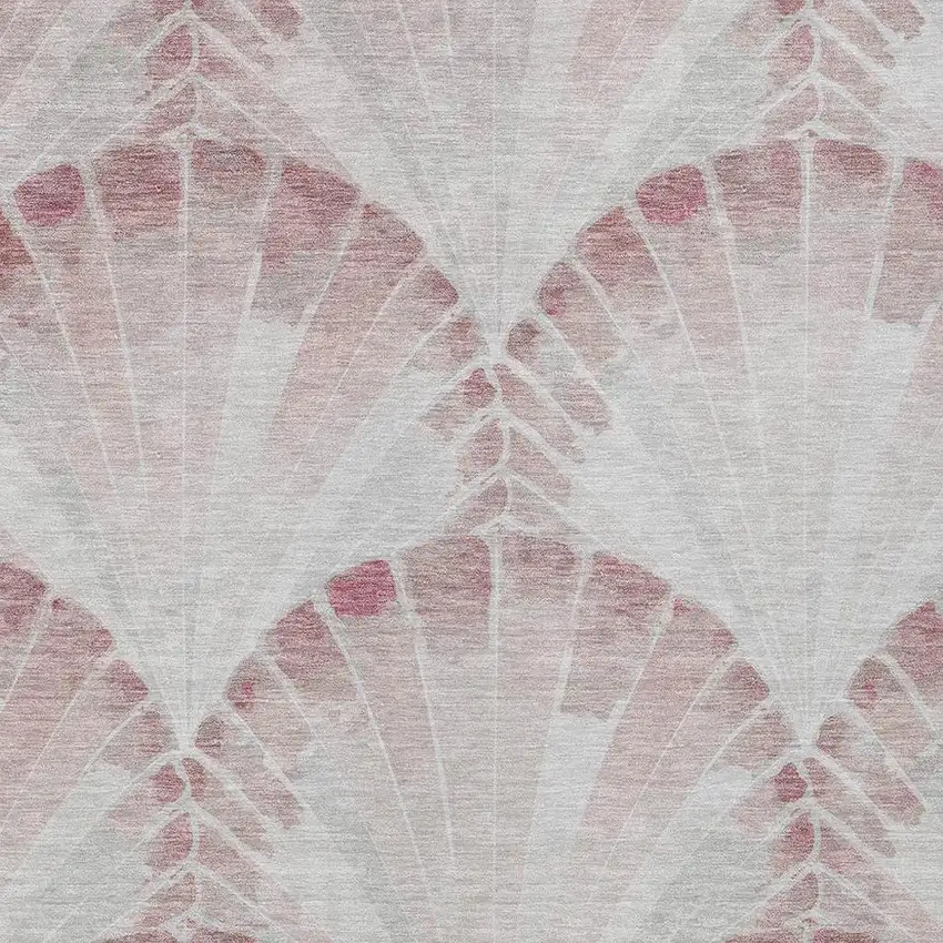 Blush And Ivory Seashell Washable Indoor Outdoor Area Rug Photo 2