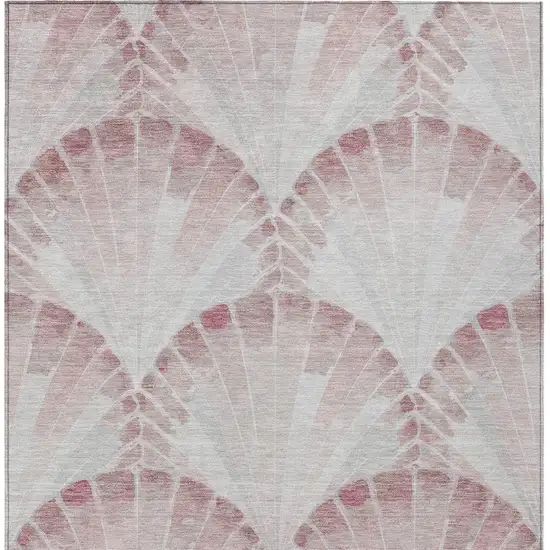 Blush And Ivory Seashell Washable Indoor Outdoor Area Rug Photo 2