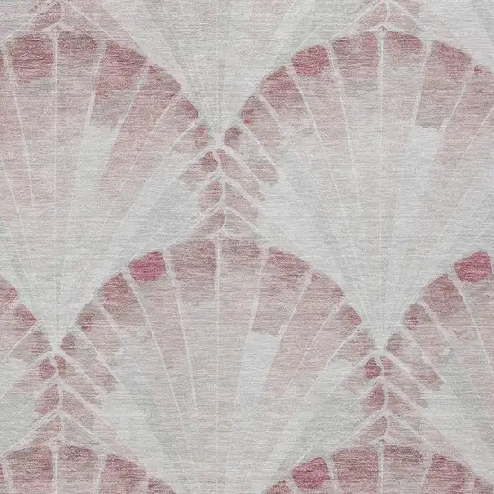 Blush And Ivory Seashell Washable Indoor Outdoor Area Rug Photo 2