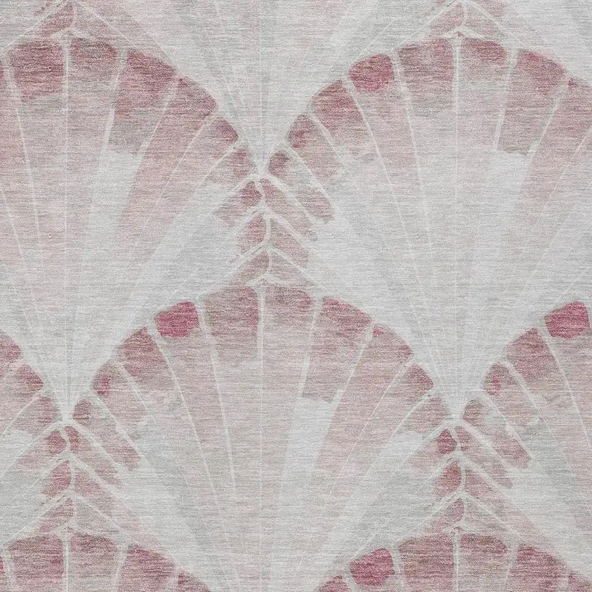 Blush And Ivory Seashell Washable Indoor Outdoor Area Rug Photo 2