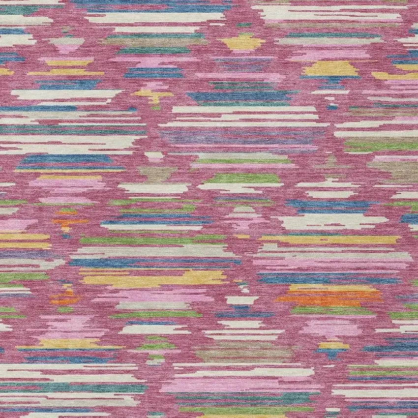 Blush And Ivory Southwestern Washable Indoor Outdoor Area Rug Photo 2