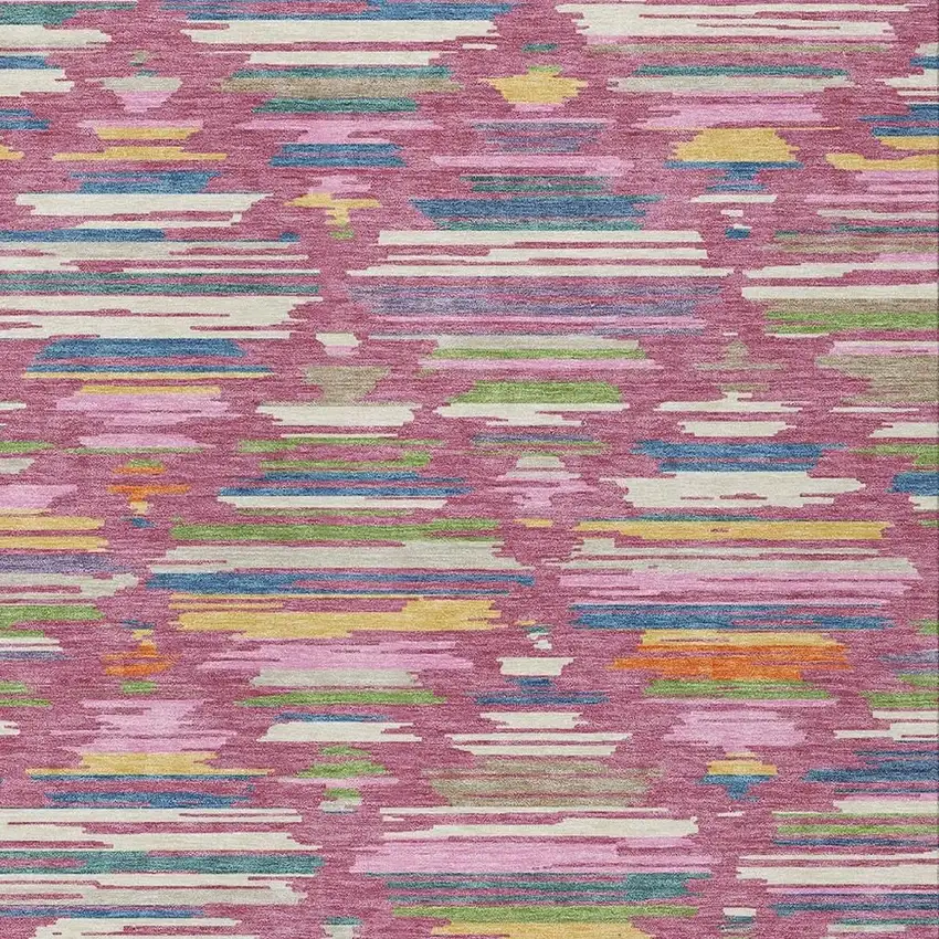 Blush And Ivory Southwestern Washable Indoor Outdoor Area Rug Photo 2