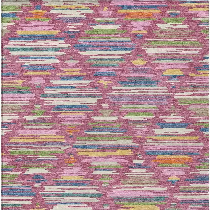 Blush And Ivory Southwestern Washable Indoor Outdoor Area Rug Photo 3