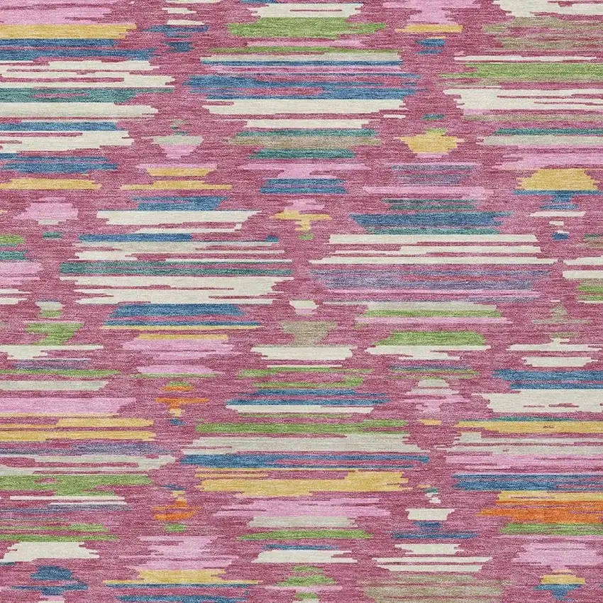 Blush And Ivory Southwestern Washable Indoor Outdoor Area Rug Photo 2