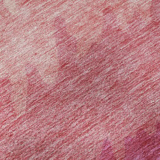 Blush And Ivory Striped Washable Area Rug With UV Protection Photo 1