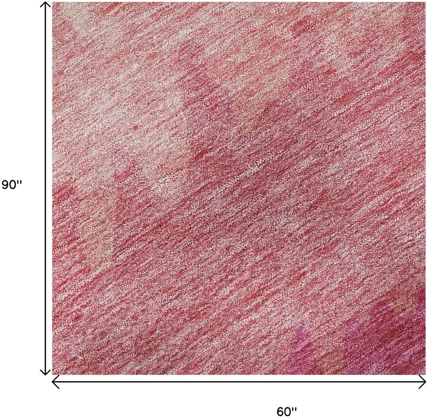 Blush And Ivory Striped Washable Area Rug With UV Protection Photo 9