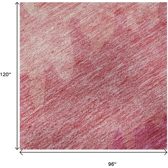 Blush And Ivory Striped Washable Area Rug With UV Protection Photo 9