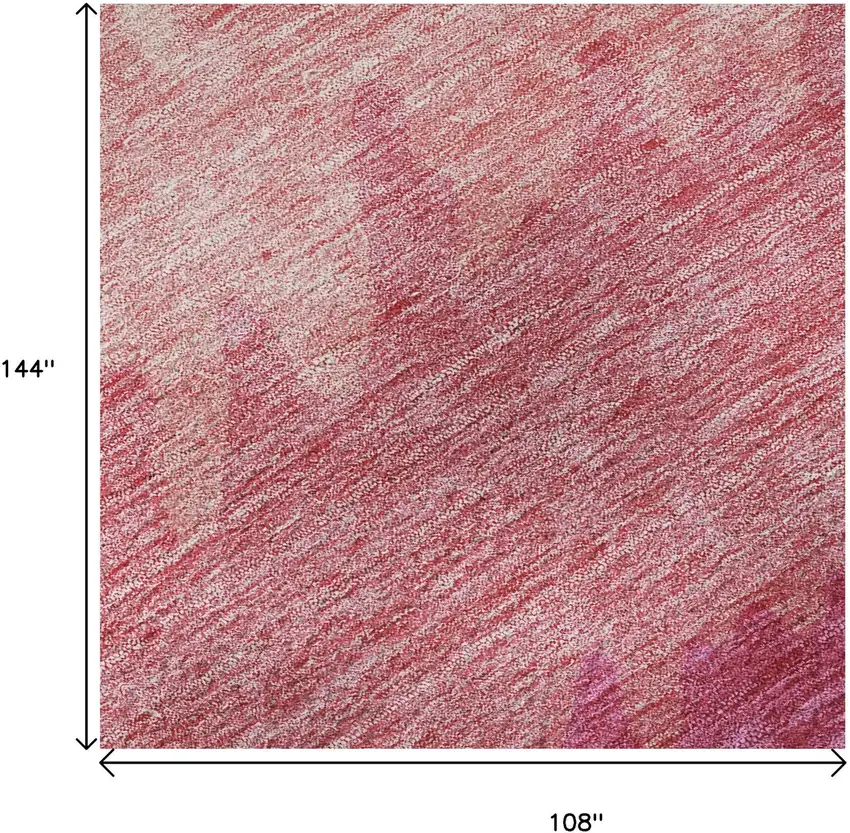 Blush And Ivory Striped Washable Area Rug With UV Protection Photo 9