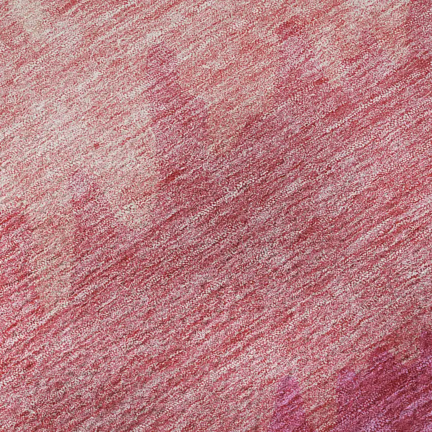 Blush And Ivory Striped Washable Area Rug With UV Protection Photo 1