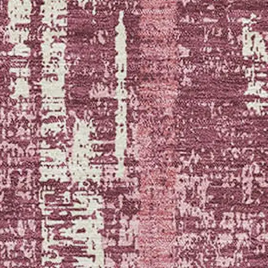 Blush And Ivory Striped Washable Area Rug With UV Protection Photo 3