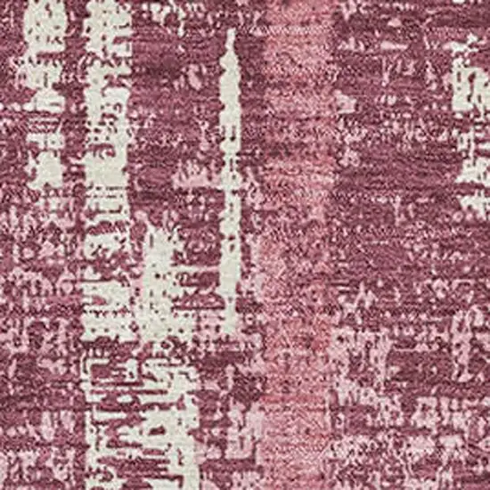 Blush And Ivory Striped Washable Area Rug With UV Protection Photo 8