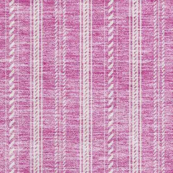 Blush And Ivory Striped Washable Area Rug With UV Protection Photo 2