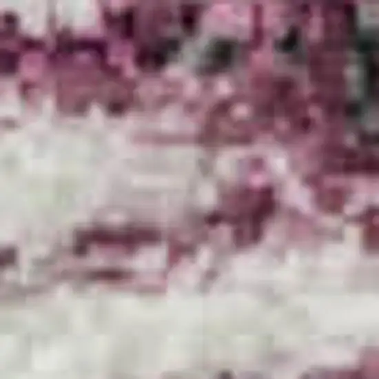 Blush And Ivory Striped Washable Area Rug With UV Protection Photo 1