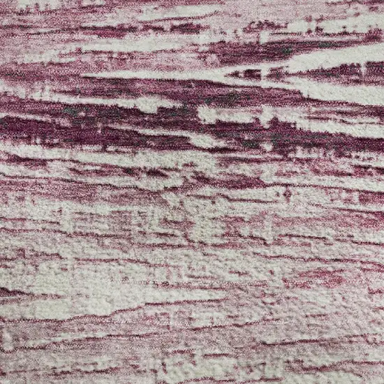 Blush And Ivory Striped Washable Area Rug With UV Protection Photo 4