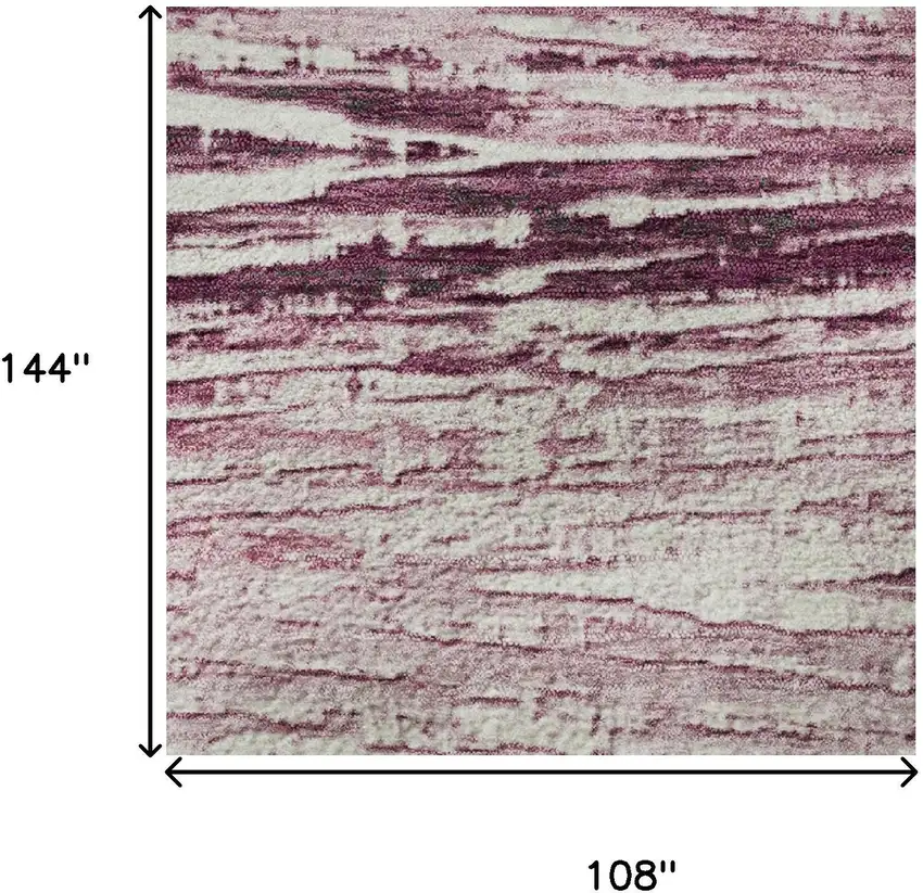 Blush And Ivory Striped Washable Area Rug With UV Protection Photo 9