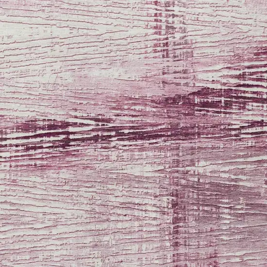 Blush And Ivory Striped Washable Indoor Outdoor Area Rug Photo 1