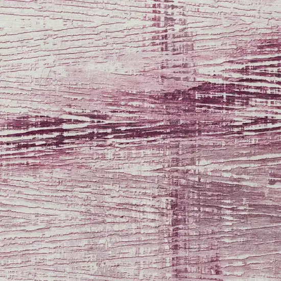 Blush And Ivory Striped Washable Indoor Outdoor Area Rug Photo 1