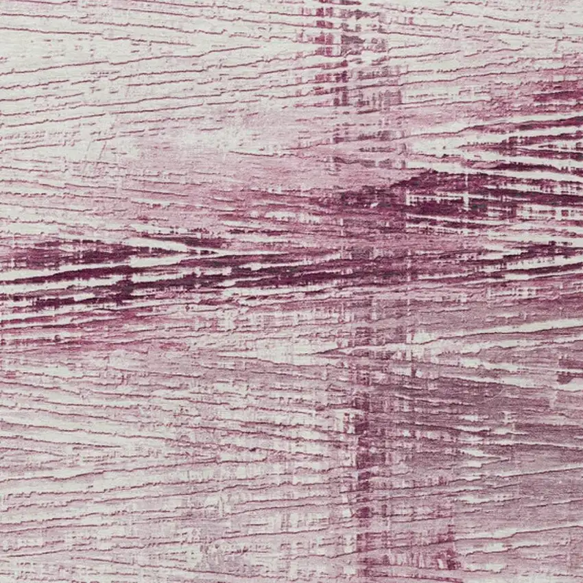 Blush And Ivory Striped Washable Indoor Outdoor Area Rug Photo 1