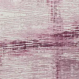 Photo of Blush And Ivory Striped Washable Indoor Outdoor Area Rug