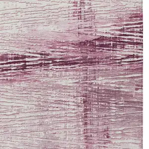 Photo of Blush And Ivory Striped Washable Indoor Outdoor Area Rug