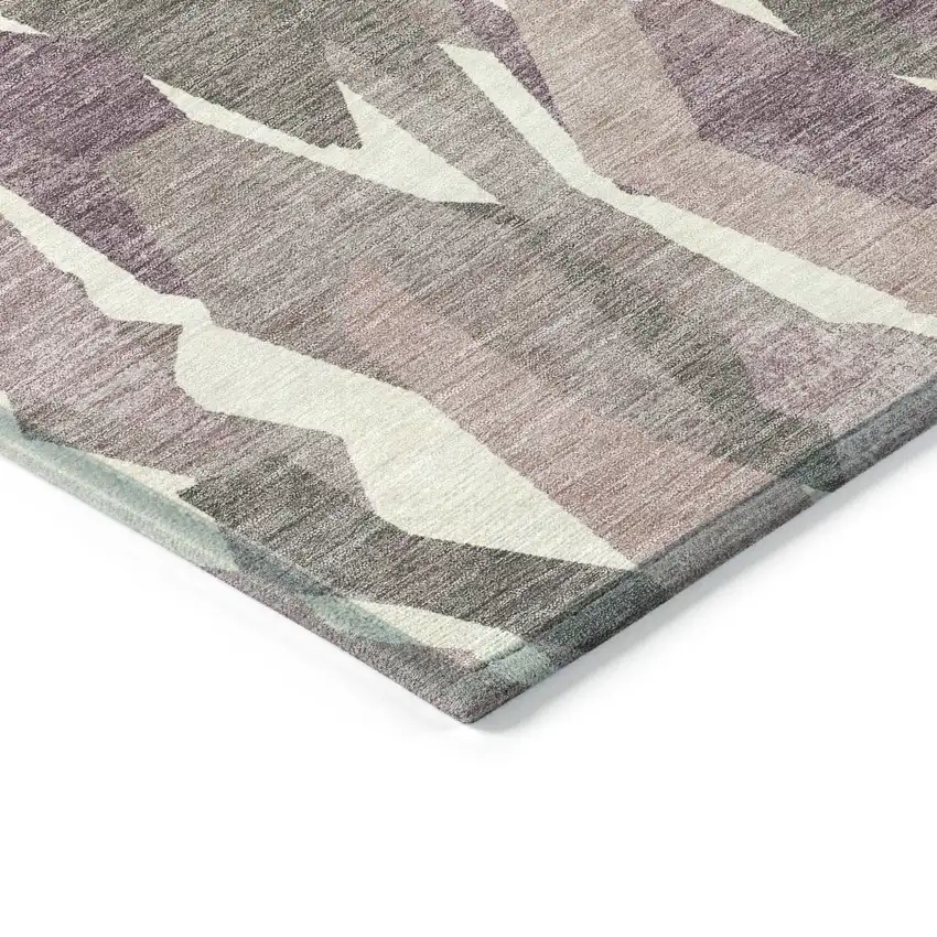 Blush And Ivory Striped Washable Indoor Outdoor Area Rug Photo 6