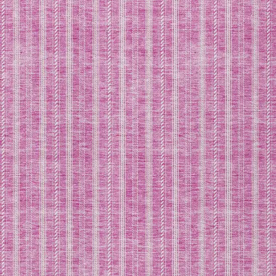 Blush And Ivory Striped Washable Indoor Outdoor Area Rug Photo 5