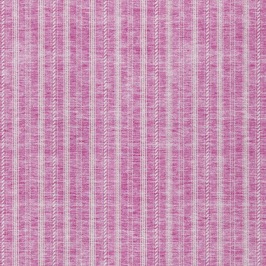 Blush And Ivory Striped Washable Indoor Outdoor Area Rug Photo 5