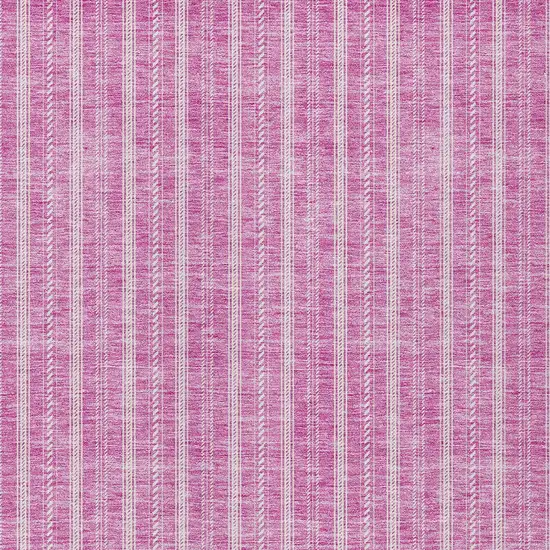Blush And Ivory Striped Washable Indoor Outdoor Area Rug Photo 5