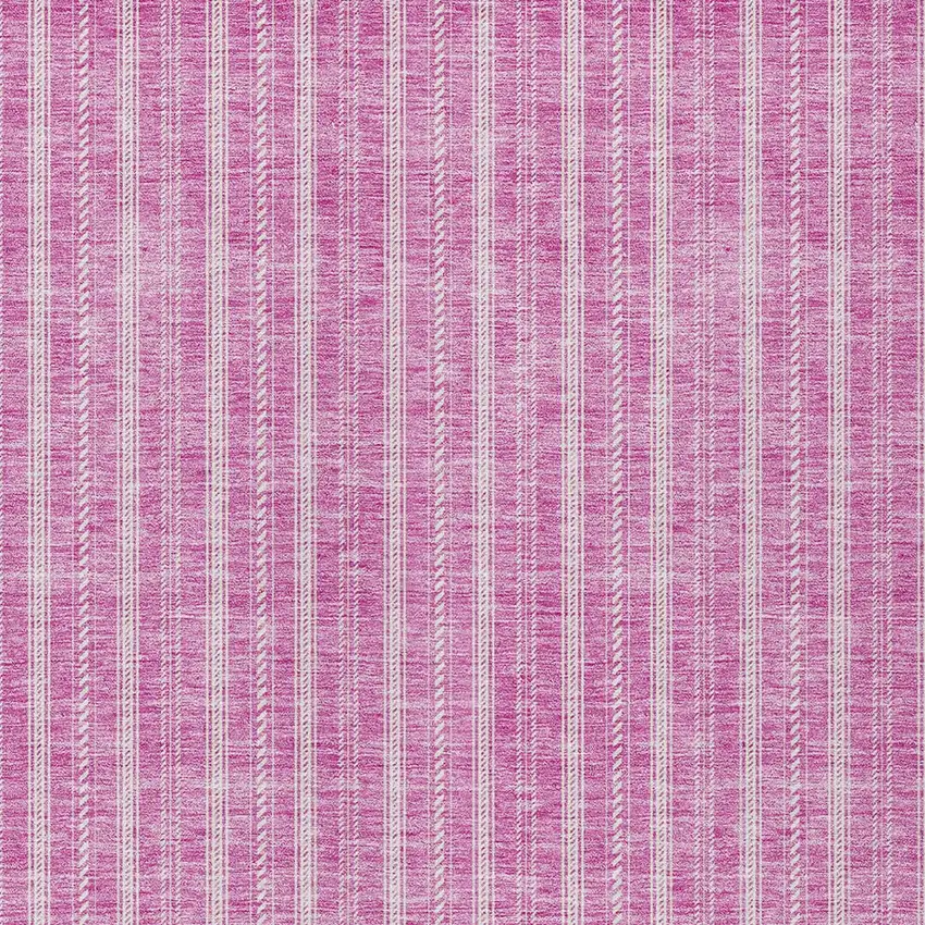 Blush And Ivory Striped Washable Indoor Outdoor Area Rug Photo 5