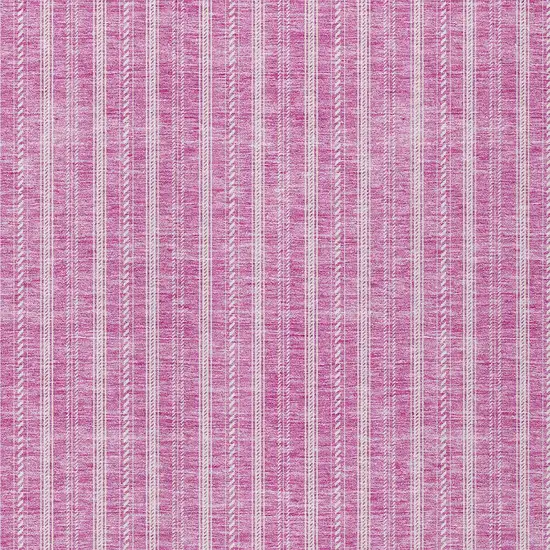 Blush And Ivory Striped Washable Indoor Outdoor Area Rug Photo 5
