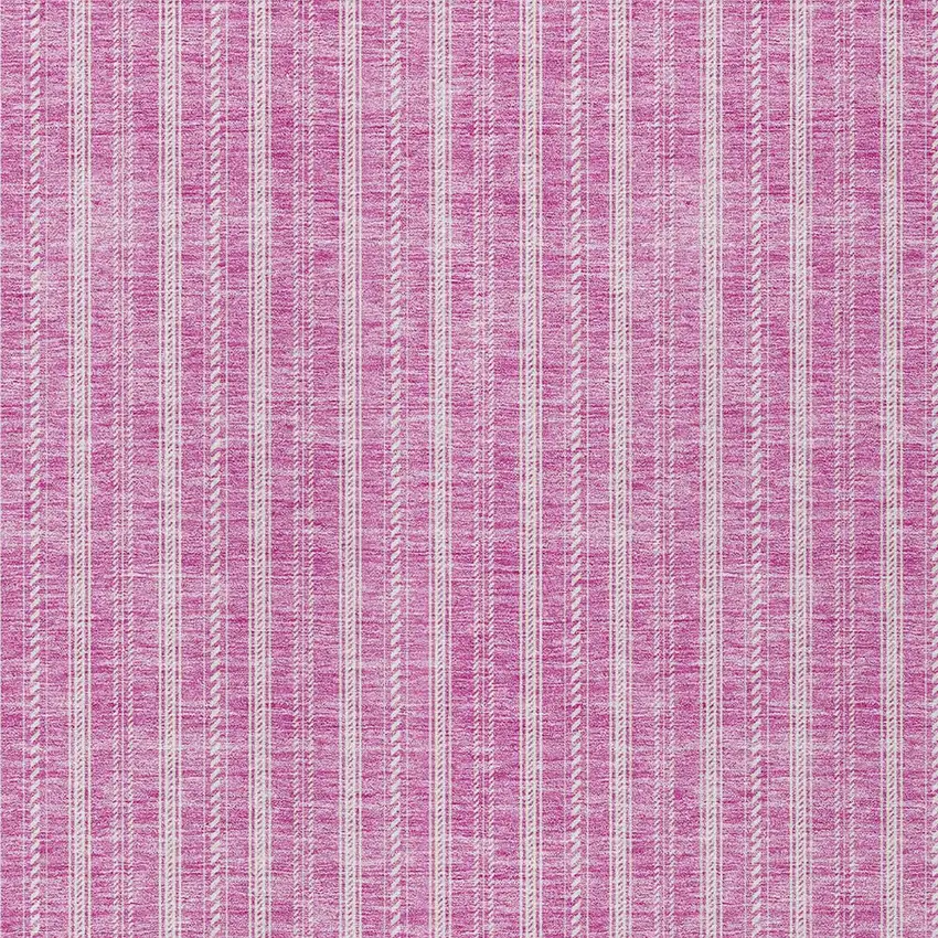 Blush And Ivory Striped Washable Indoor Outdoor Area Rug Photo 5
