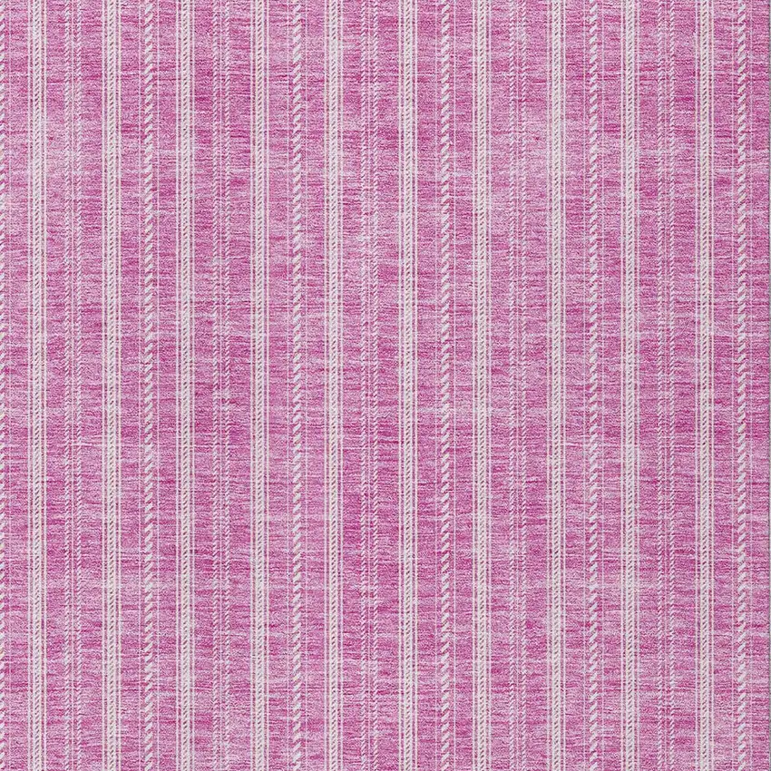Blush And Ivory Striped Washable Indoor Outdoor Area Rug Photo 5