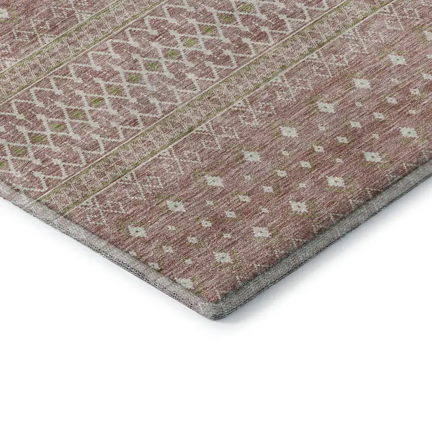 Blush And Ivory Tribal Washable Area Rug With UV Protection Photo 8