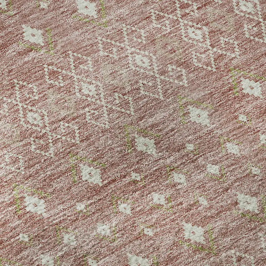 Blush And Ivory Tribal Washable Area Rug With UV Protection Photo 9