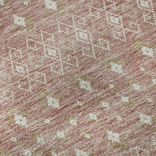 Blush And Ivory Tribal Washable Area Rug With UV Protection Photo 9