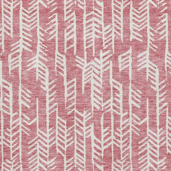 Blush And Ivory Tribal Washable Area Rug With UV Protection Photo 3