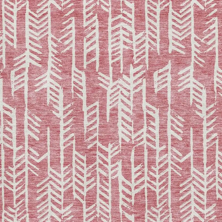 Blush And Ivory Tribal Washable Area Rug With UV Protection Photo 3