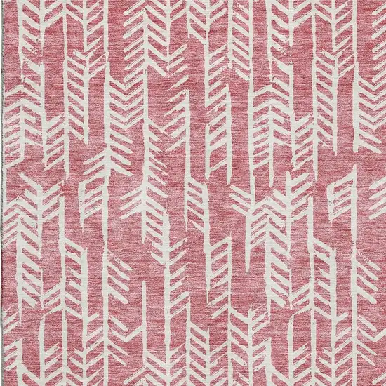Blush And Ivory Tribal Washable Area Rug With UV Protection Photo 3