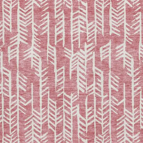 Blush And Ivory Tribal Washable Area Rug With UV Protection Photo 3