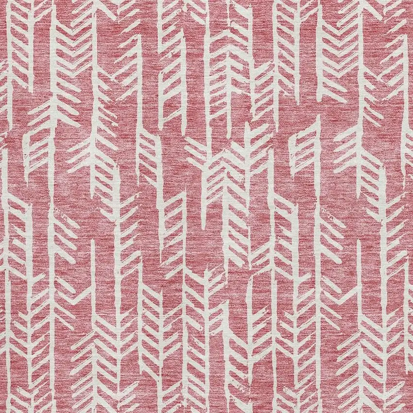 Blush And Ivory Tribal Washable Area Rug With UV Protection Photo 3