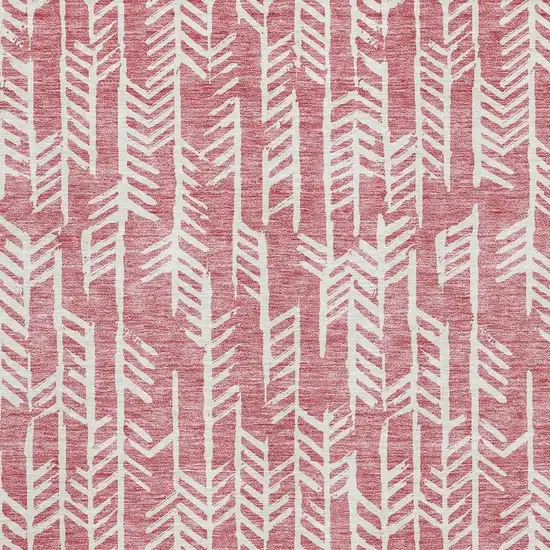Blush And Ivory Tribal Washable Area Rug With UV Protection Photo 3