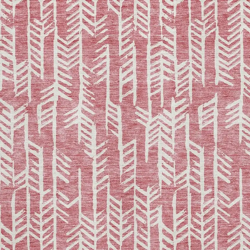 Blush And Ivory Tribal Washable Area Rug With UV Protection Photo 3