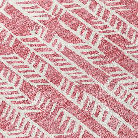 Blush And Ivory Tribal Washable Indoor Outdoor Area Rug Photo 6